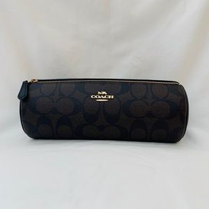 Coach Makeup Brush Bag Signature Coated Canvas
